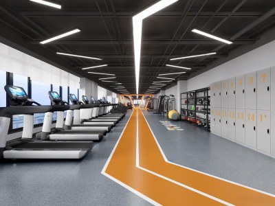 现代健身房3D模型下载